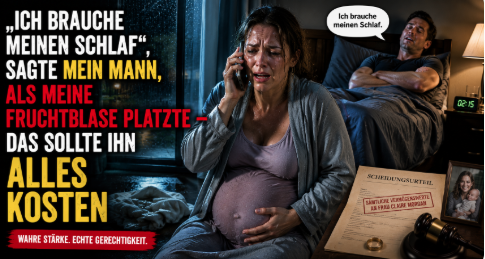 „Ich brauche meinen Schlaf“, sagte mein Mann, als meine Fruchtblase platzte – Das sollte ihn alles kosten