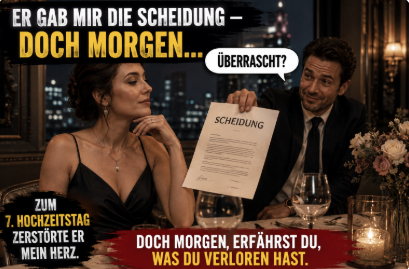 Zum 7. Hochzeitstag gab er mir die Scheidung – Doch morgen würde er alles erfahren