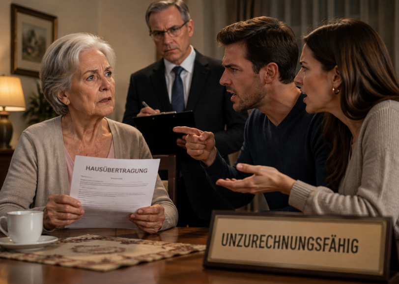 „Mein Sohn lockte mich zu einem Familiengespräch – als ich das Haus nicht unterschrieb, erklärten sie mich für unzurechnungsfähig…“