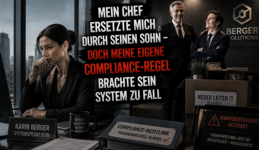 „Mein Chef ersetzte mich durch seinen Sohn – doch meine eigene Compliance-Regel brachte sein System zu Fall“