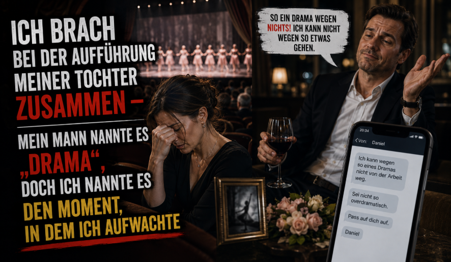 „Ich brach bei der Aufführung meiner Tochter zusammen – mein Mann nannte es ‚Drama‘, doch ich nannte es den Moment, in dem ich aufwachte“