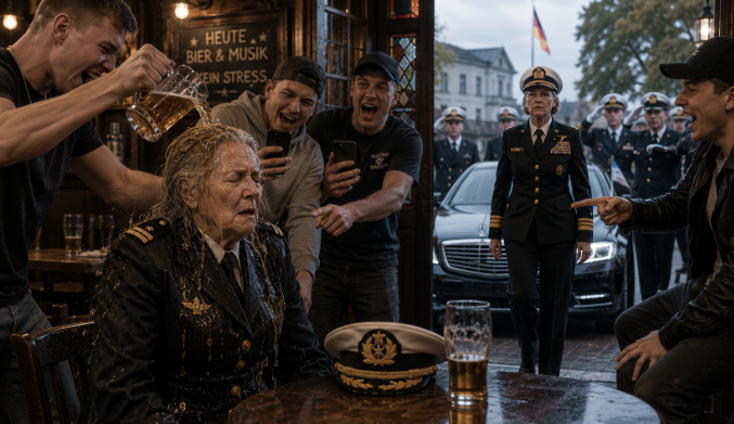 „Sie überschütteten eine alte Frau mit Bier – ohne zu wissen, dass sie die Flottenadmiralin war“