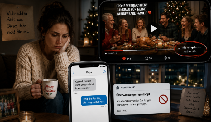 „Weihnachten fällt aus“, sagten sie – dann sah ich das Familienfest im Internet und stellte alle Zahlungen ein