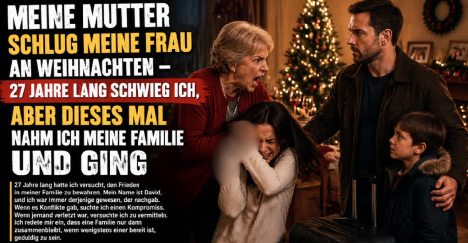 MEINE MUTTER SCHLUG MEINE FRAU AN WEIHNACHTEN – 27 JAHRE LANG SCHWIEG ICH, ABER DIESES MAL NAHM ICH MEINE FAMILIE UND GING