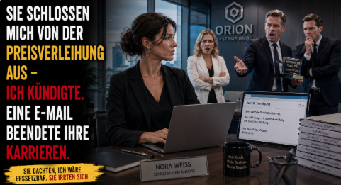Sie schlossen mich von der Preisverleihung aus – Ich kündigte. Eine E-Mail beendete ihre Karrieren.