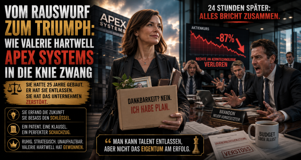 Vom Rauswurf zum Triumph: Wie Valerie Hartwell Apex Systems in die Knie zwang