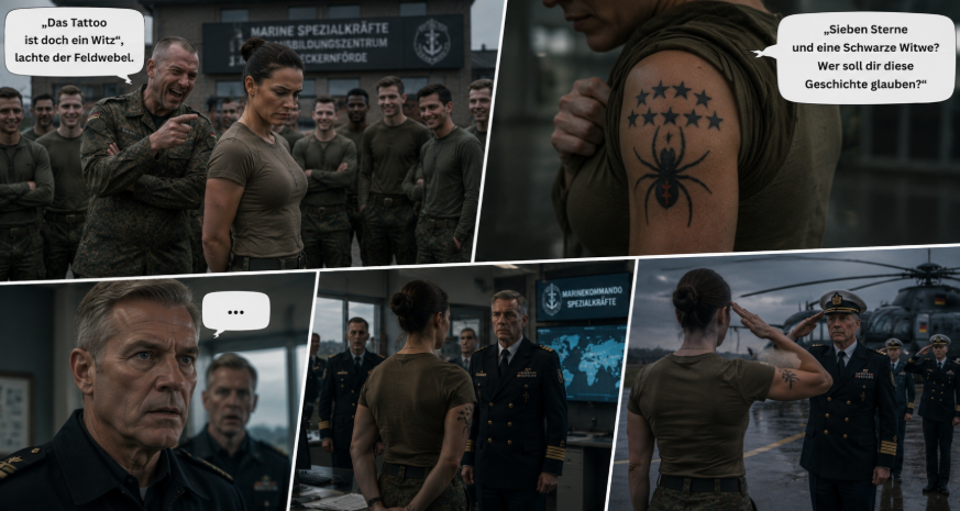 „Das Tattoo ist doch ein Witz“, lachte der Feldwebel – bis der Kommandeur die sieben Sterne sah und mich regungslos anstarrte.