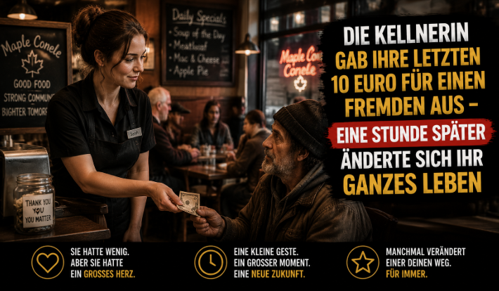 „Die Kellnerin gab ihre letzten 10 Euro für einen Fremden aus – eine Stunde später änderte sich ihr ganzes Leben“