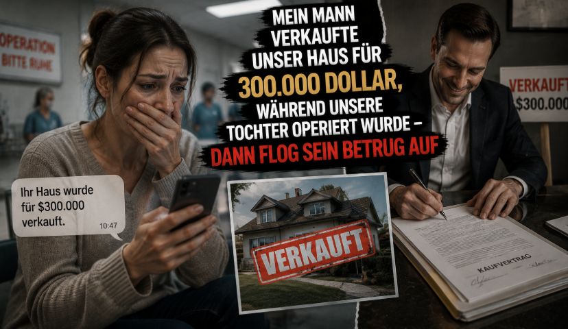 „Mein Mann verkaufte unser Haus für 300.000 Dollar, während unsere Tochter operiert wurde – dann flog sein Betrug auf“