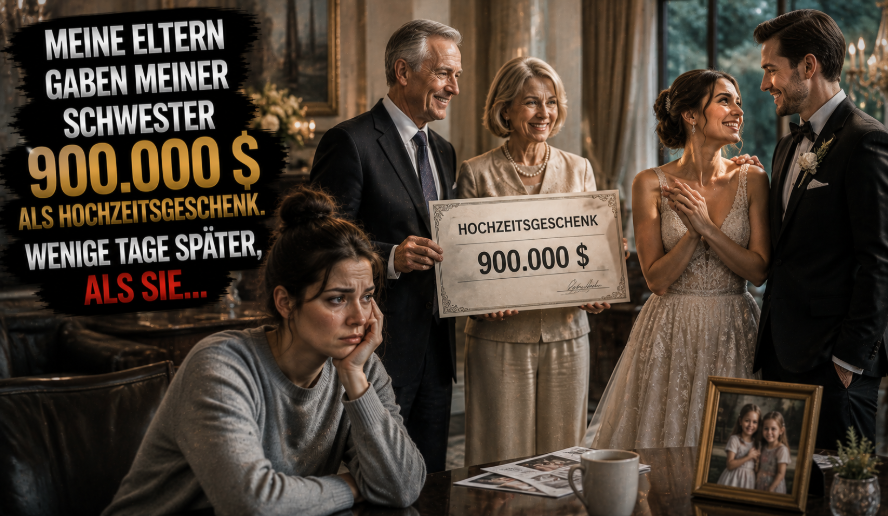 My parents gave my sister $900,000 as a wedding gift. A few days later, when she was...