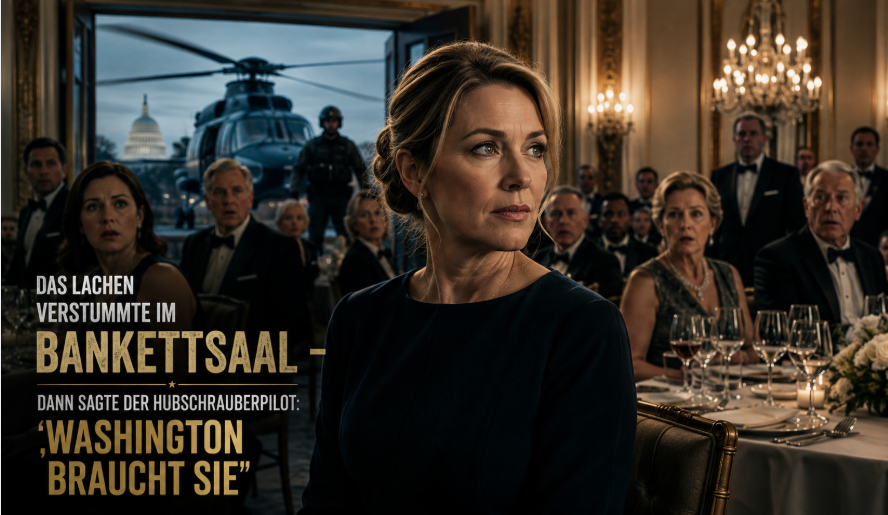 „Das Lachen verstummte im Bankettsaal – dann sagte der Hubschrauberpilot: ‚Washington braucht Sie‘“